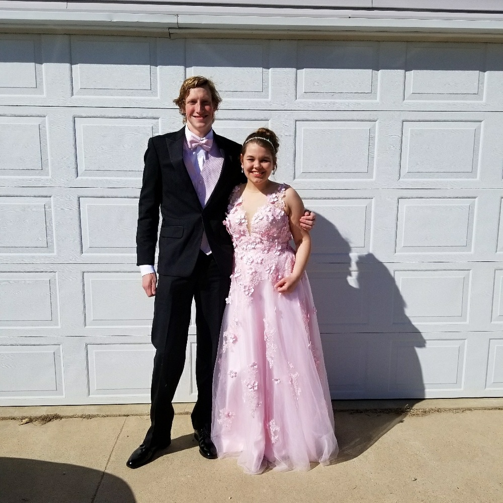 Pink princess prom dress